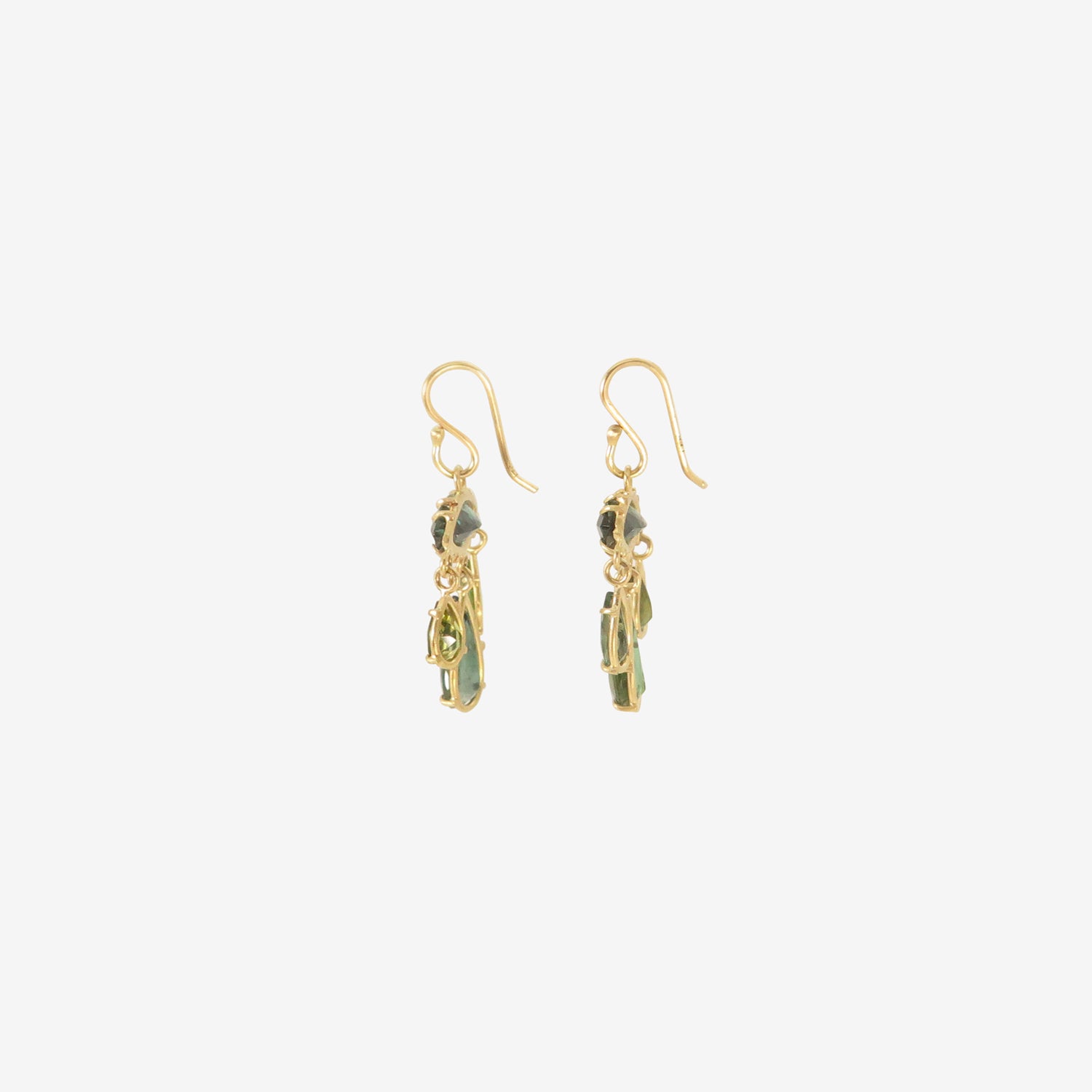 ROSANNE PUGLIESE 18K & GREEN TOURMALINE GIRANDOLE EARRINGS