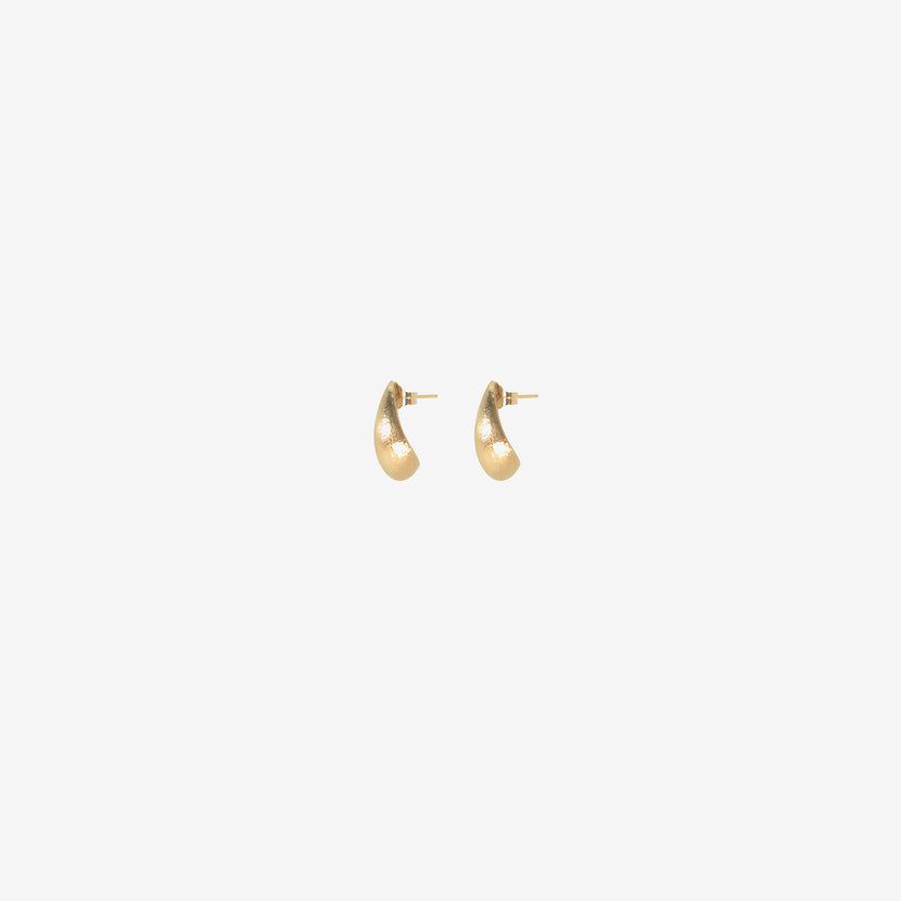 NICOLE LANDAW 14K EXTRA-LARGE HEWN TEARDROP EARRINGS ON POSTS