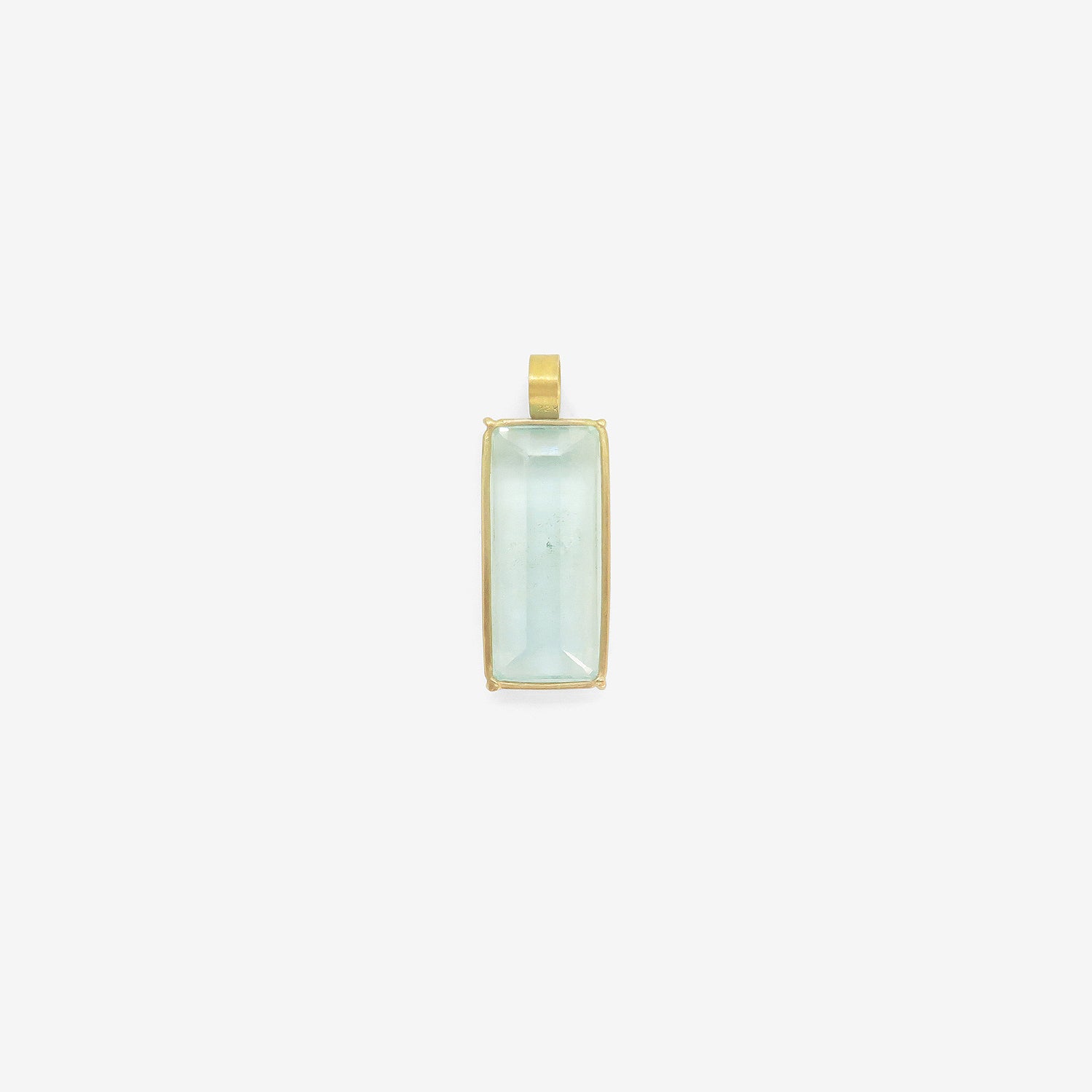 ROSANNE PUGLIESE 22K & EMERALD-CUT BLUE BERYL PENDANT