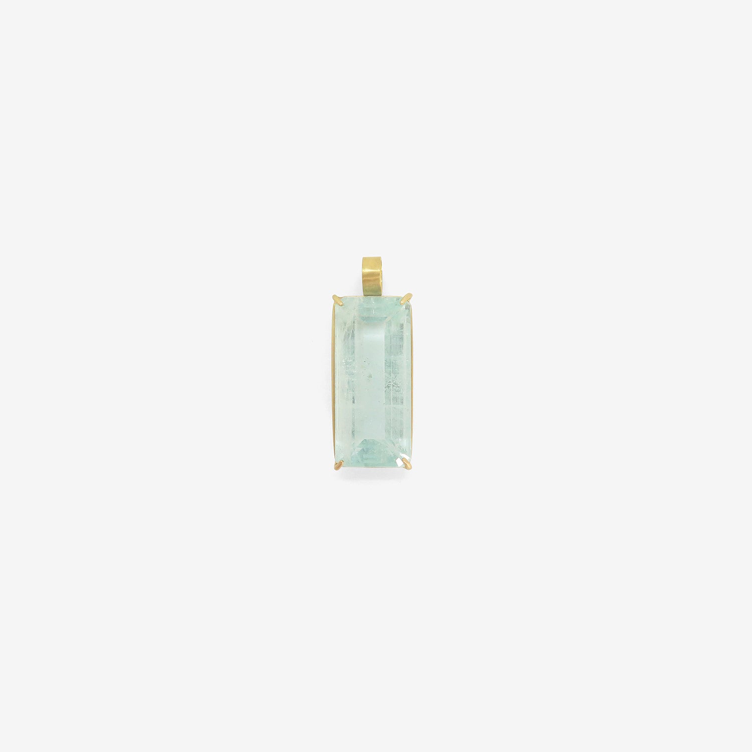 ROSANNE PUGLIESE 22K & EMERALD-CUT BLUE BERYL PENDANT