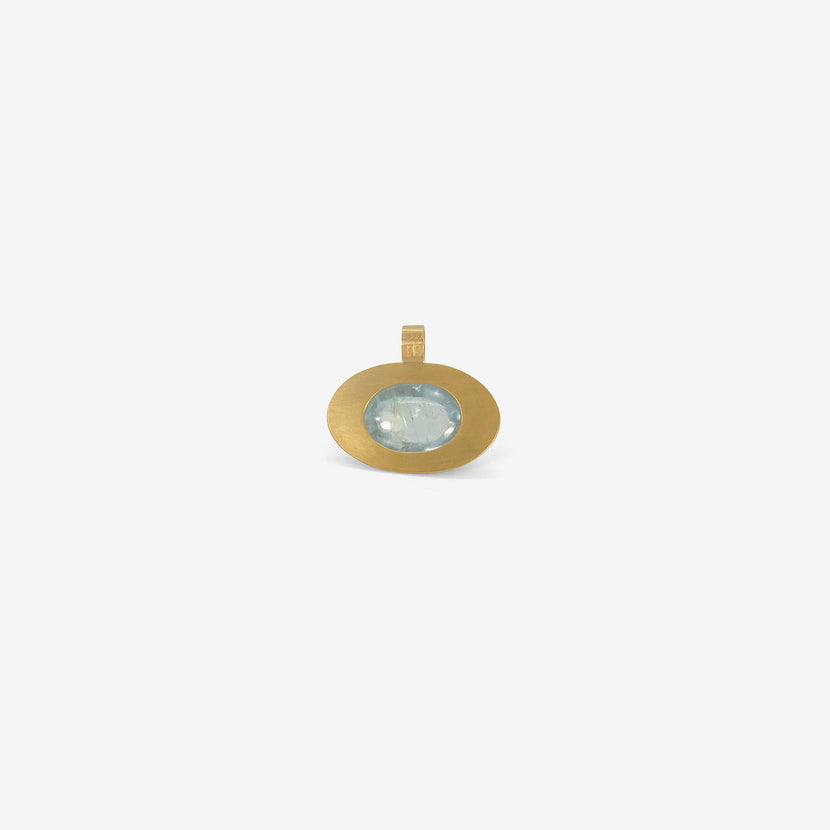 ROSANNE PUGLIESE 22K & OVAL AQUAMARINE PENDANT