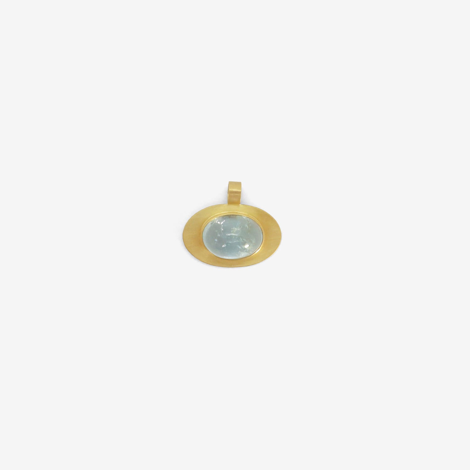 ROSANNE PUGLIESE 22K & OVAL AQUAMARINE PENDANT