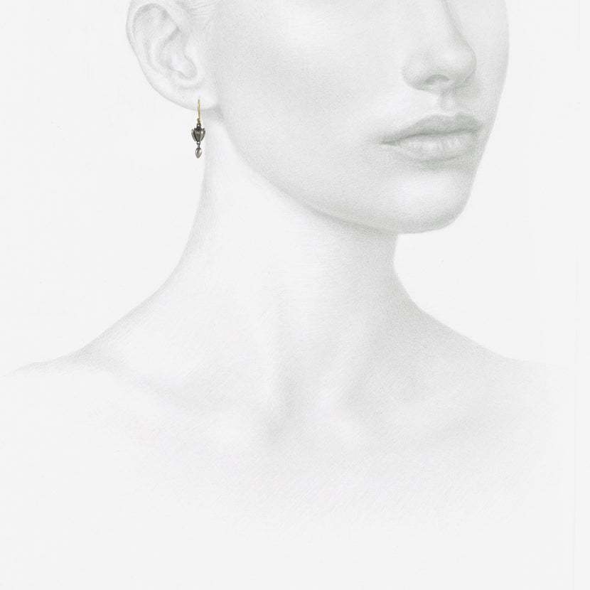 GABRIELLA KISS STERLING SILVER BUCKWHEAT WITH SEED EARRINGS