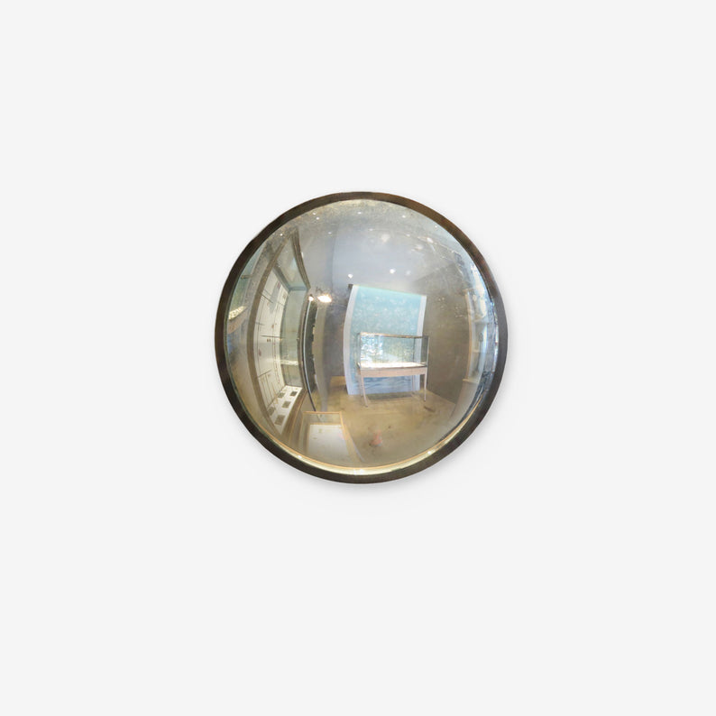MAUREEN FULLAM SILVER LEAFED SMALL 4" ROUND CONVEX MIRROR