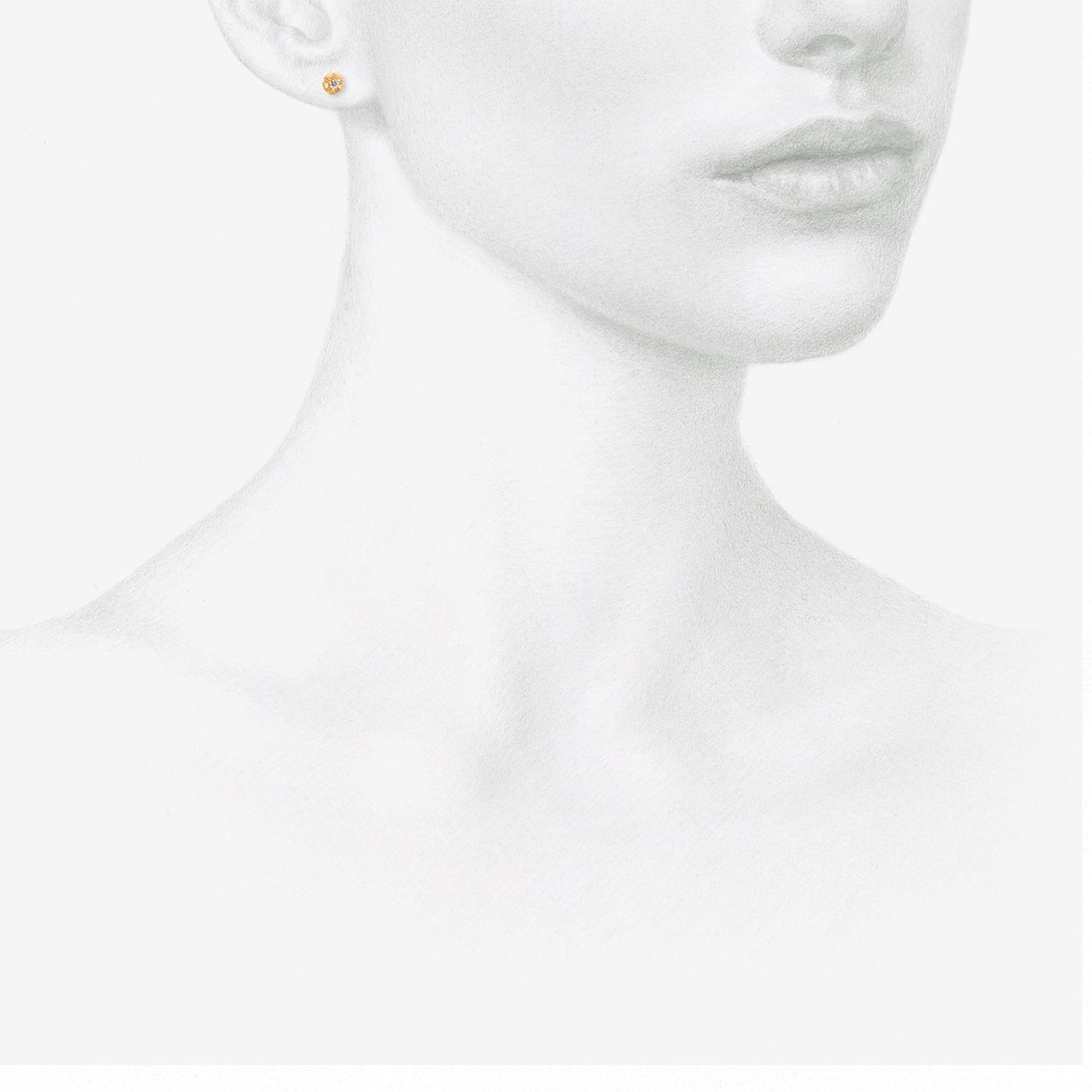 NICOLE LANDAW 14K YELLOW GOLD & DIAMOND EXTRA LARGE BLOSSOM STUDS, .12CT