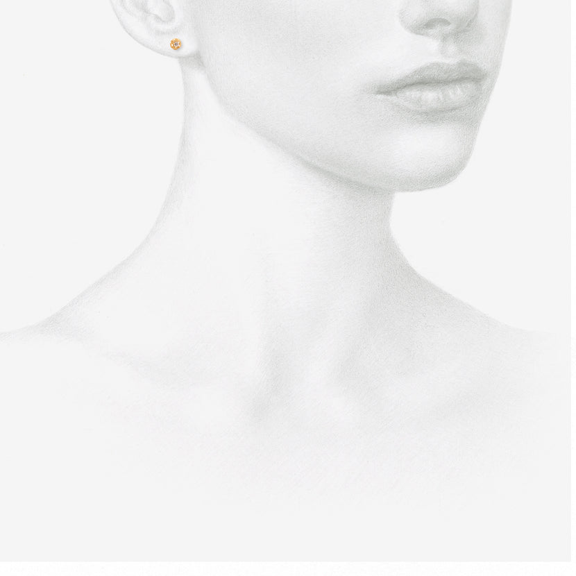NICOLE LANDAW 14K YELLOW GOLD & DIAMOND EXTRA LARGE BLOSSOM STUDS, .12CT