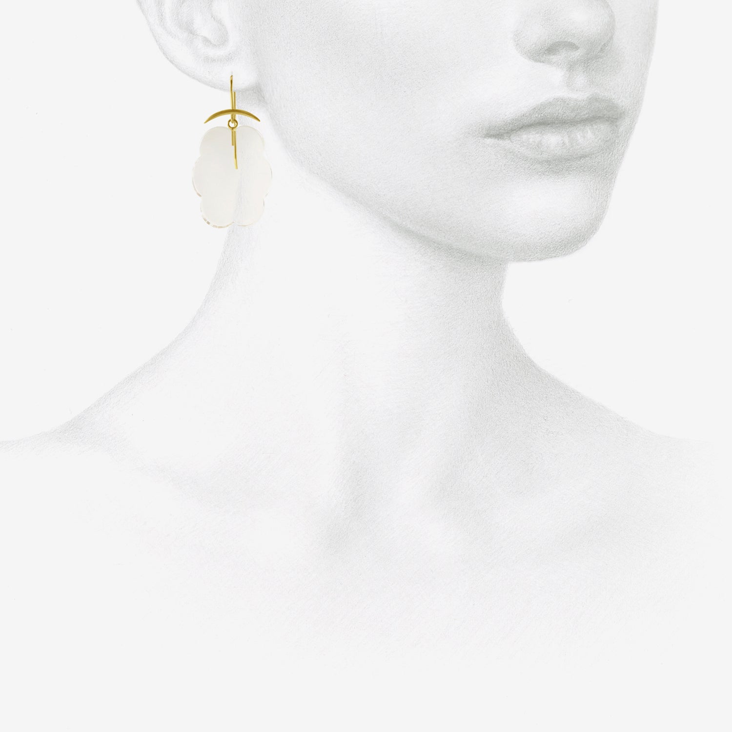 GABRIELLA KISS 18K & ROCK CRYSTAL CLOUD EARRINGS