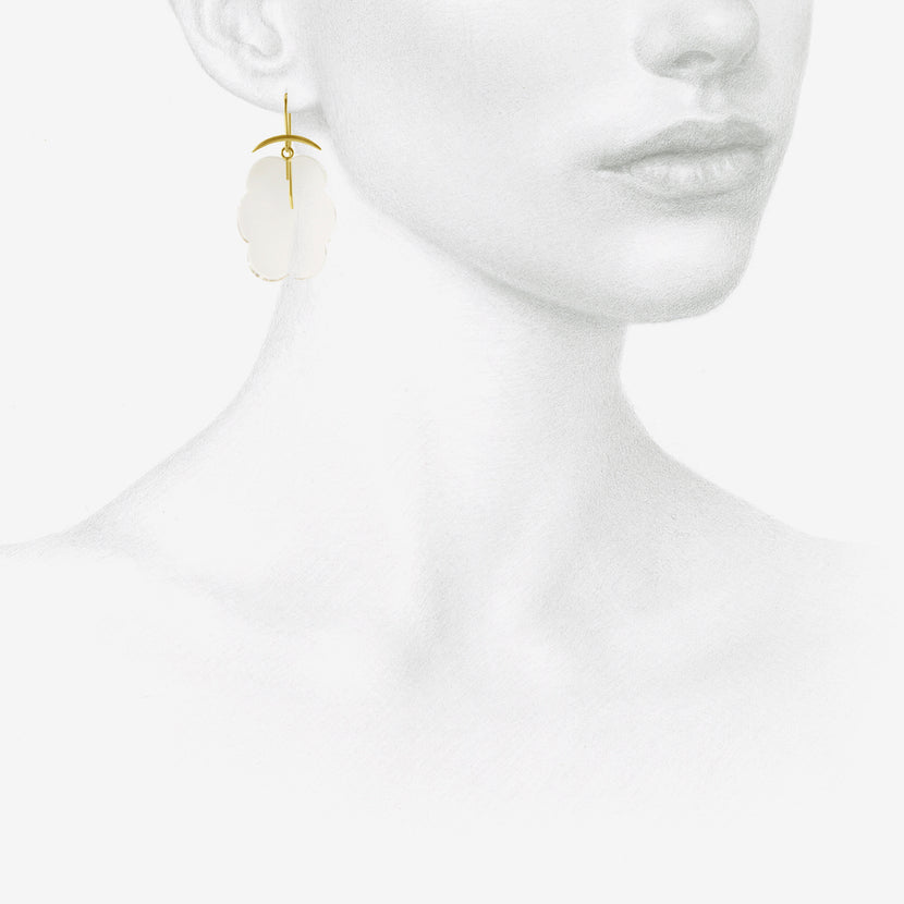 GABRIELLA KISS 18K & ROCK CRYSTAL CLOUD EARRINGS