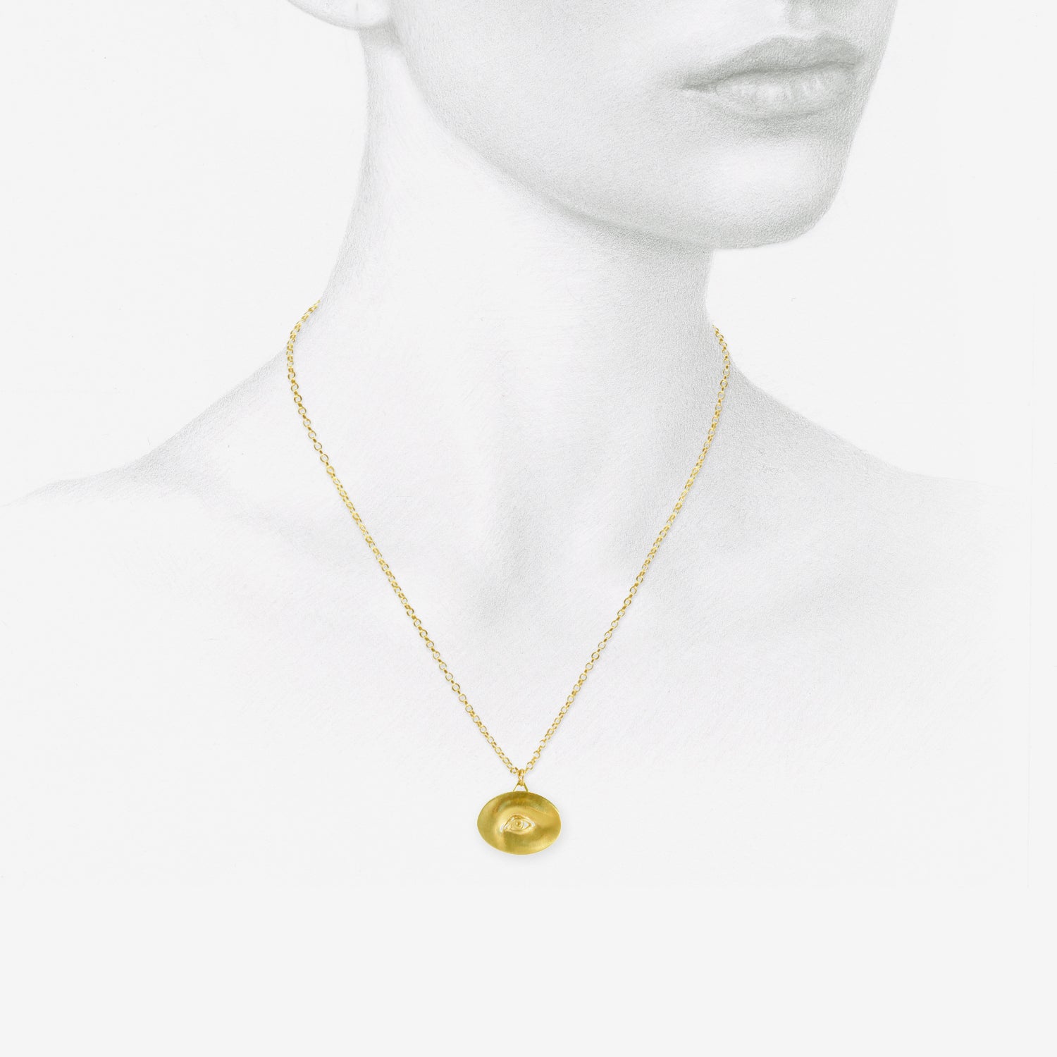 GABRIELLA KISS 18K LARGE EYE LOVE TOKEN NECKLACE