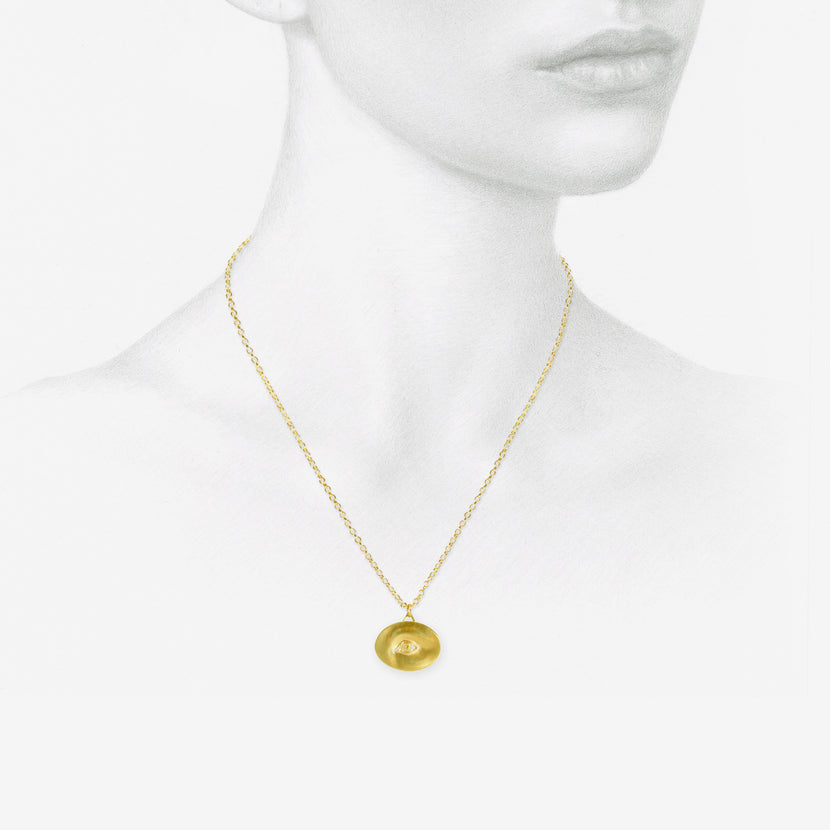 GABRIELLA KISS 18K LARGE EYE LOVE TOKEN NECKLACE