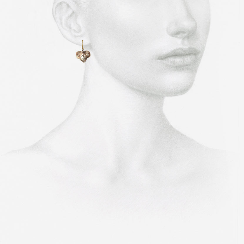 GABRIELLA KISS STERLING SILVER SMALL IVY LEAF EARRINGS