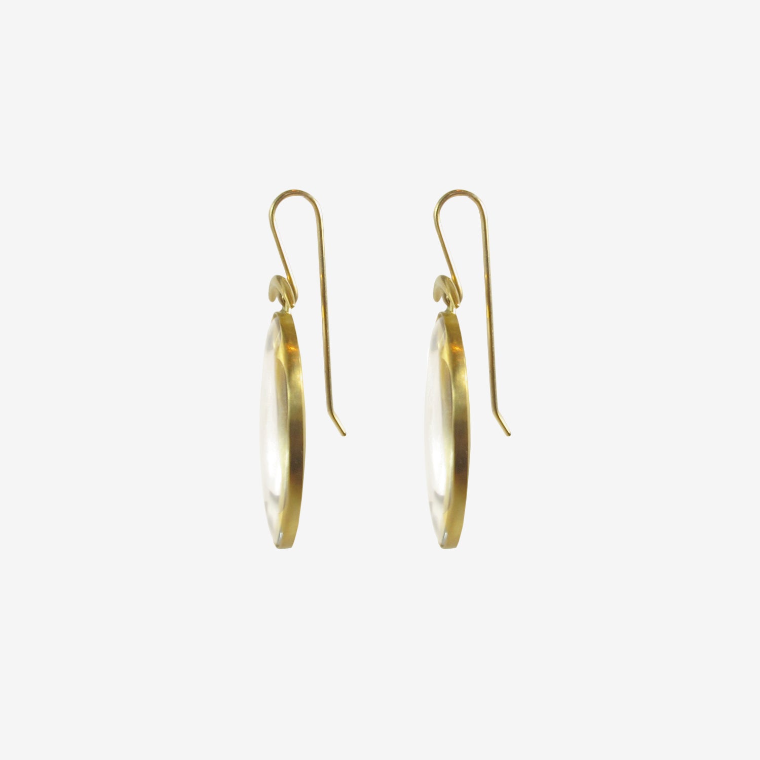 GABRIELLA KISS 18K & SMALL CLEAR CRYSTAL LENS EARRINGS