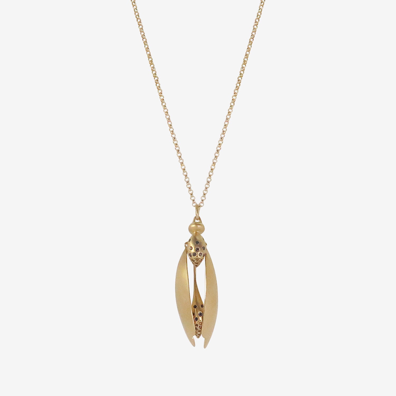 GABRIELLA KISS 18K ARTICULATED WASP PENDANT WITH SAPPHIRES & DIAMONDS