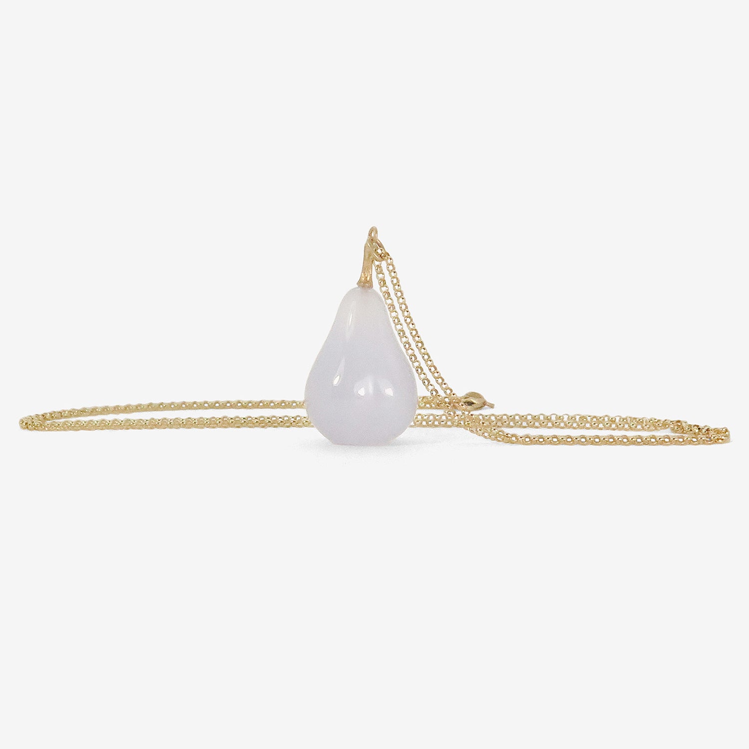 GABRIELLA KISS 18K & BLUE CHALCEDONY PEAR PENDANT