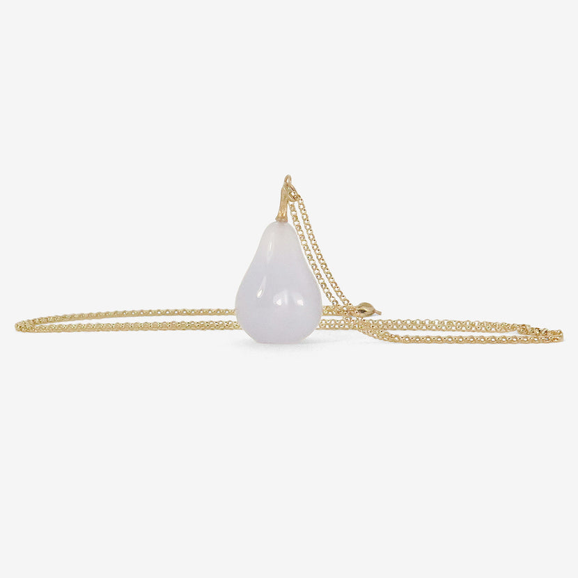 GABRIELLA KISS 18K & BLUE CHALCEDONY PEAR PENDANT