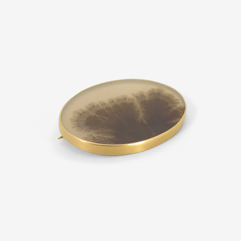GABRIELLA KISS 18K & OVAL DENDRITE PIN