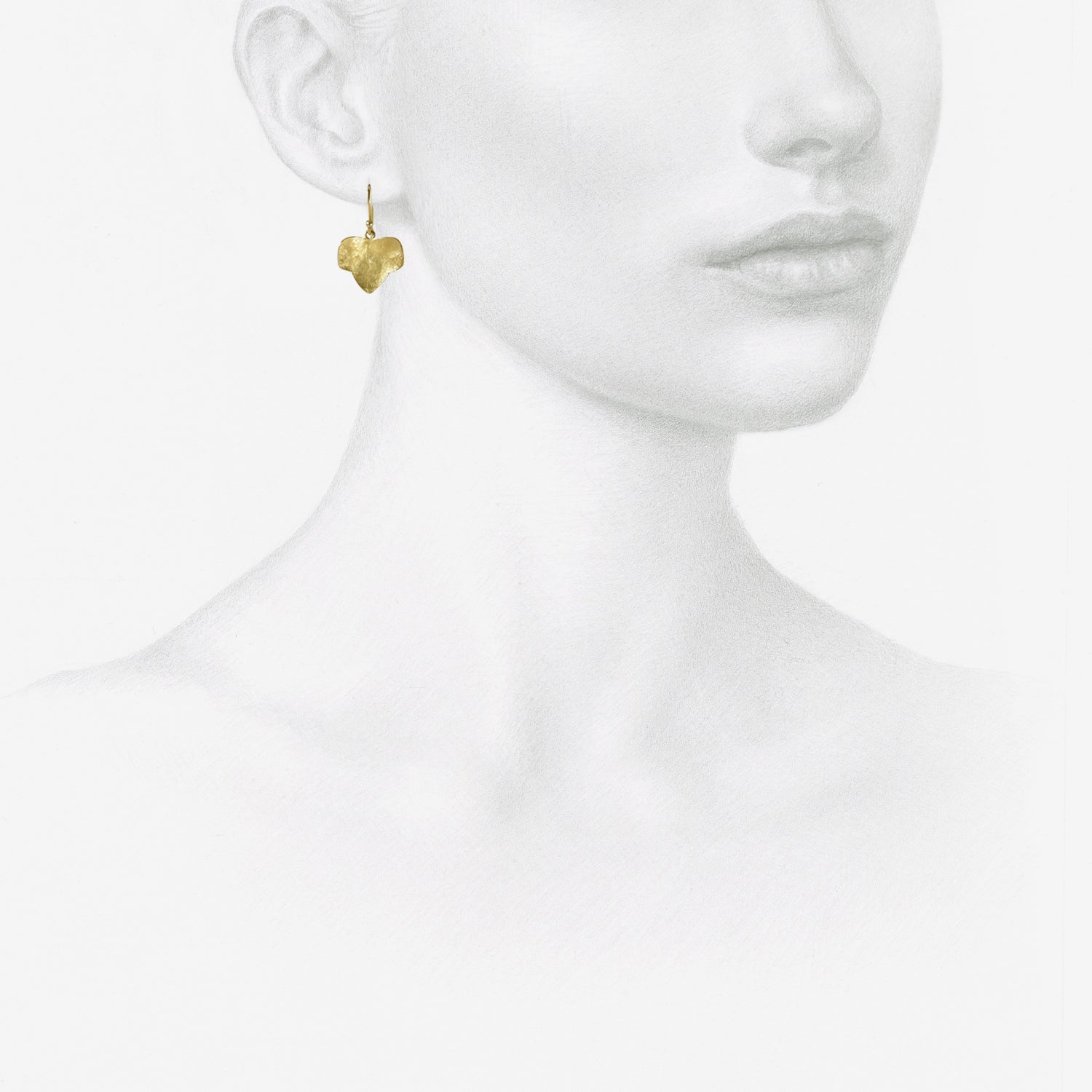 GABRIELLA KISS 18K YELLOW GOLD SMALL  IVY LEAF EARRINGS