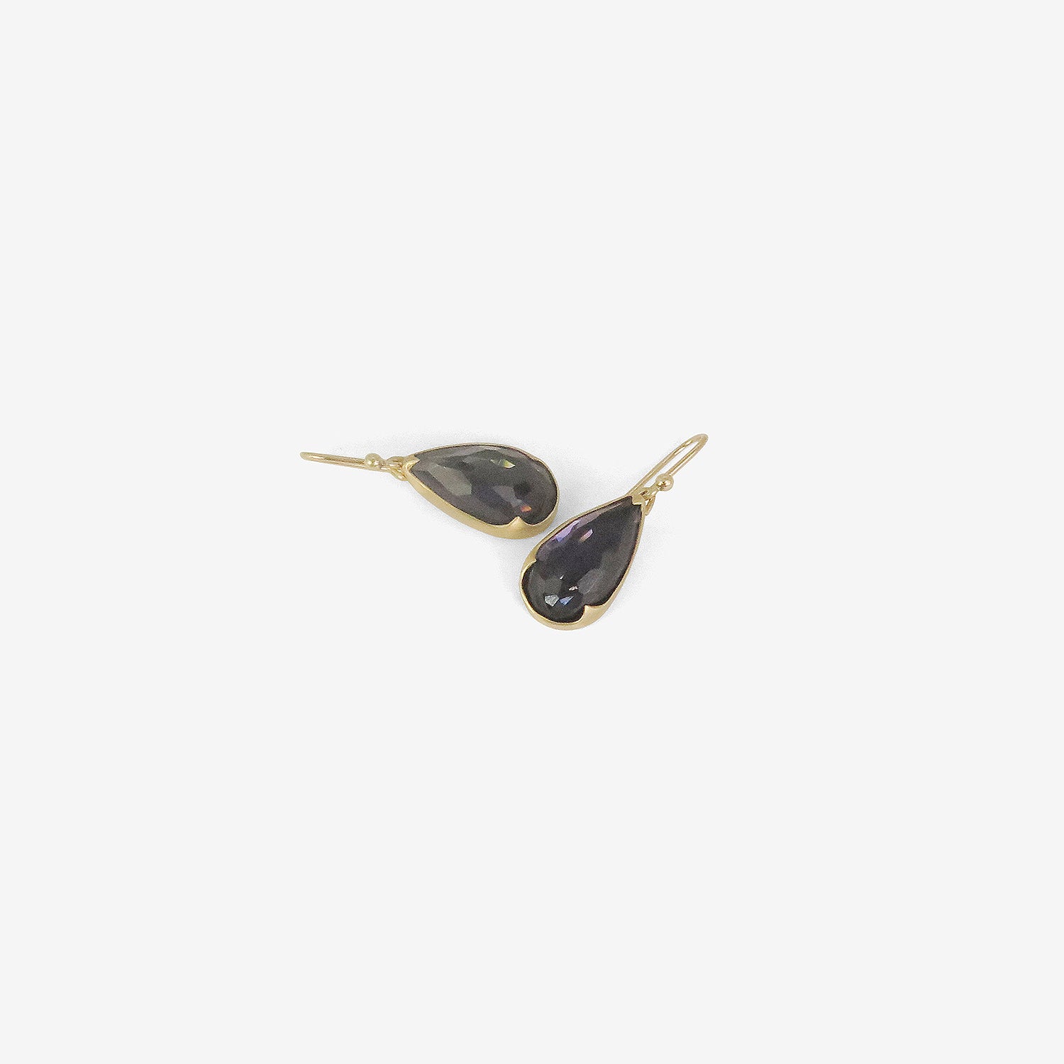 GABRIELLA KISS 18K & ELONGATED PEAR-SHAPED AMETHYST-OVER-HEMATITE EARRINGS