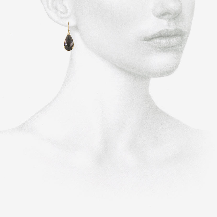 GABRIELLA KISS 18K & ELONGATED PEAR-SHAPED AMETHYST-OVER-HEMATITE EARRINGS