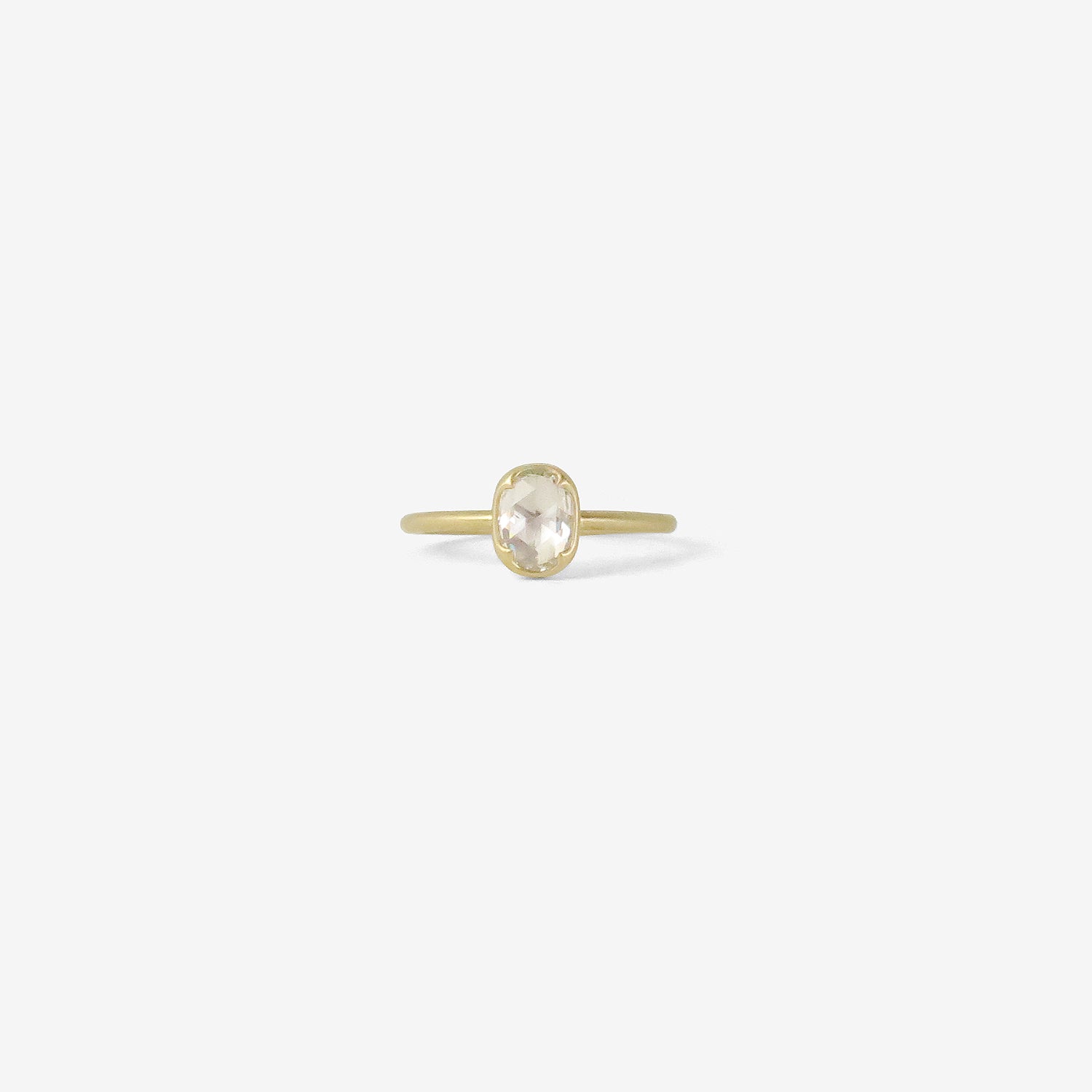 GABRIELLA KISS 18K & OVAL CLEAN WHITE DIAMOND RING, .76CT