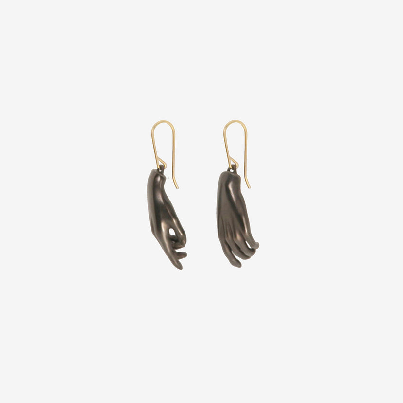GABRIELLA KISS OXIDIZED BRONZE HAND EARRINGS