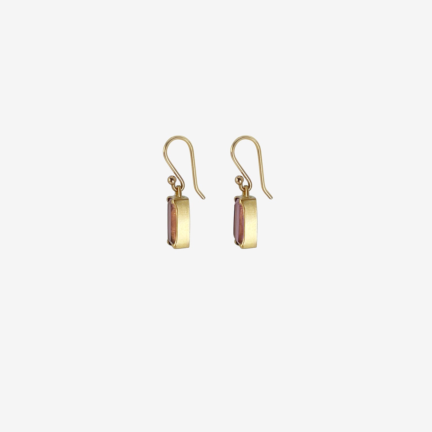 GABRIELLA KISS 18K & SMALL FACETED CUSHION-SHAPED RUBELLITE EARRINGS