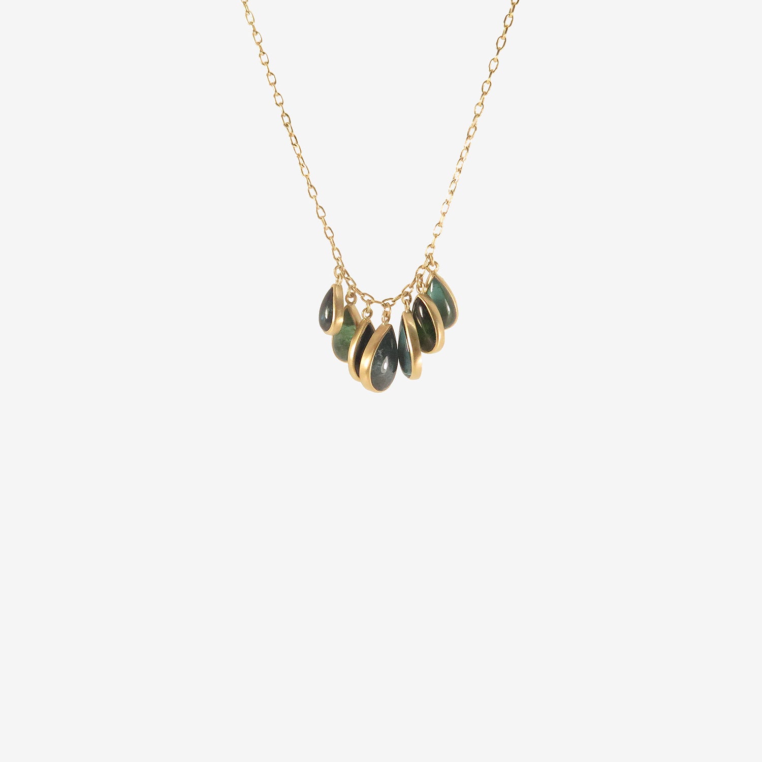 LOLA BROOKS 18K & BLUE AND GREEN TOURMALINE TASSEL-FRINGE NECKLACE