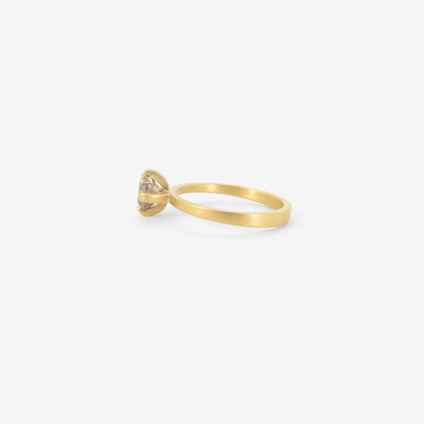 LOLA BROOKS 18K & CHAMPAGNE DIAMOND PRONG SET RING, 1.04CT