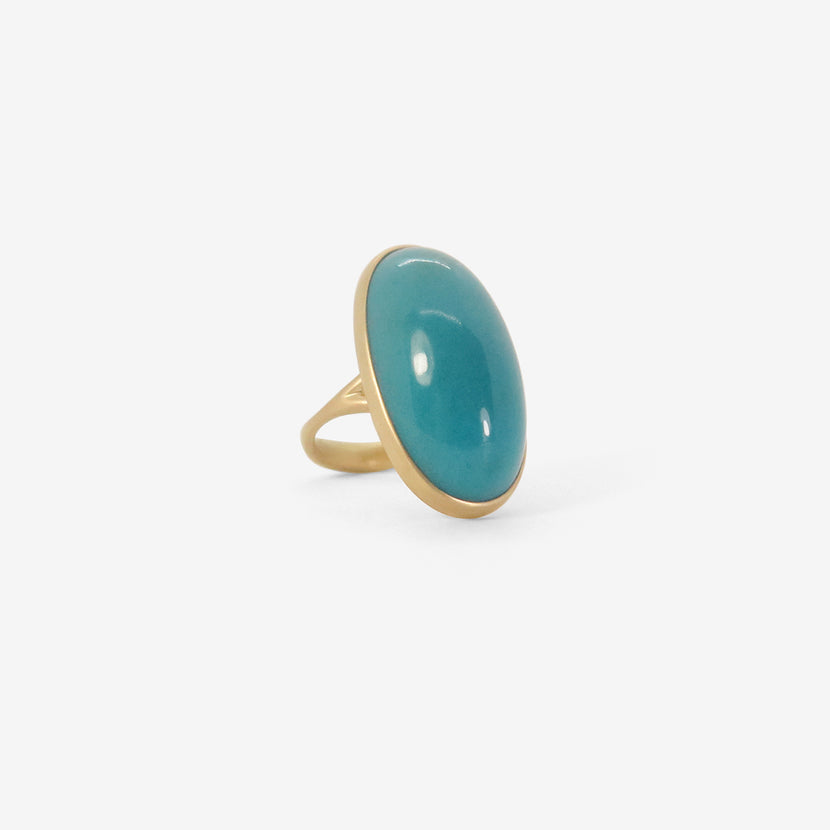 LOLA BROOKS 18K & LARGE OVAL GEM SILICA RING, 24.06CT