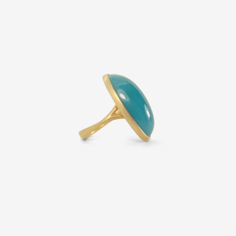 LOLA BROOKS 18K & LARGE OVAL GEM SILICA RING, 24.06CT
