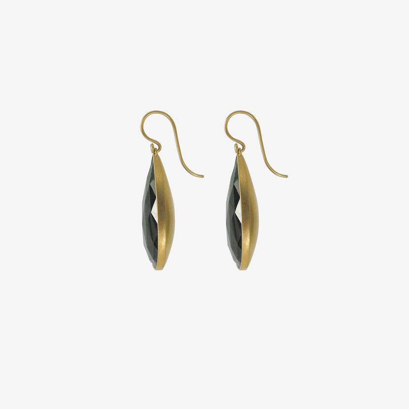 LOLA BROOKS 18K & LARGE PEAR-SHAPED GREEN TOURMALINE DROP EARRINGS, 30.03CT