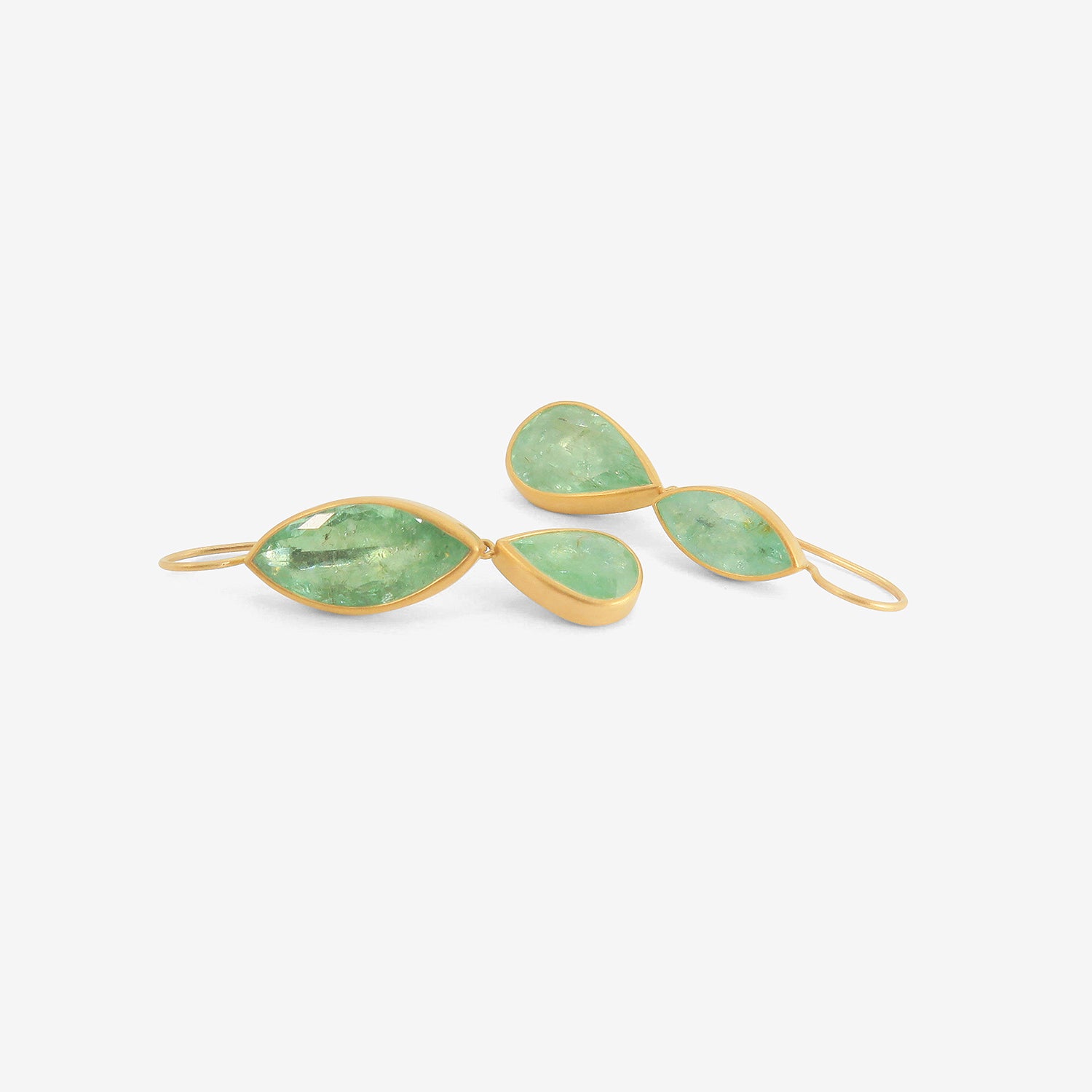 LOLA BROOKS 18K & MISMATCHED PARAIBA TOURMALINE DOUBLE DROP EARRINGS