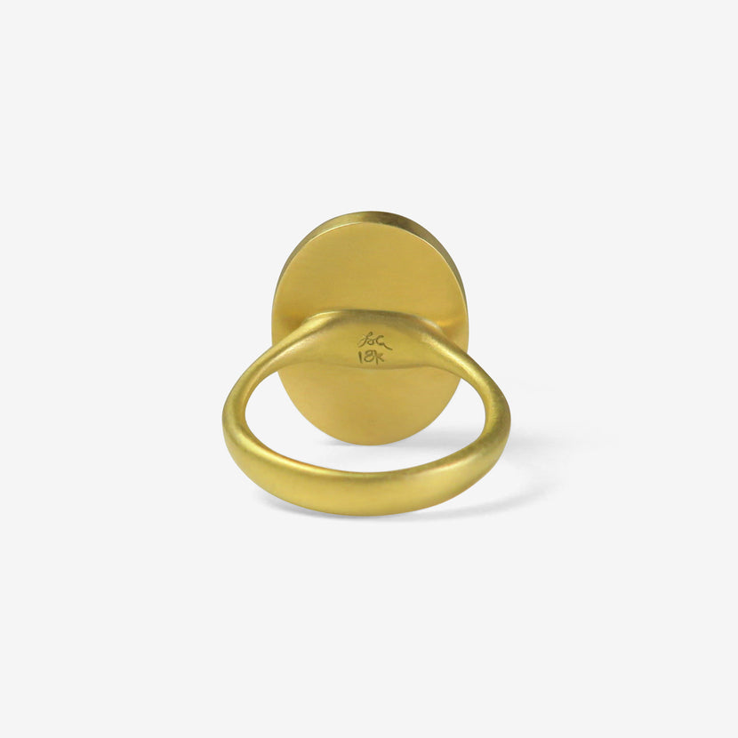 LOLA BROOKS 18K & OVAL GREEN TOURMALINE RING, 20.57CT