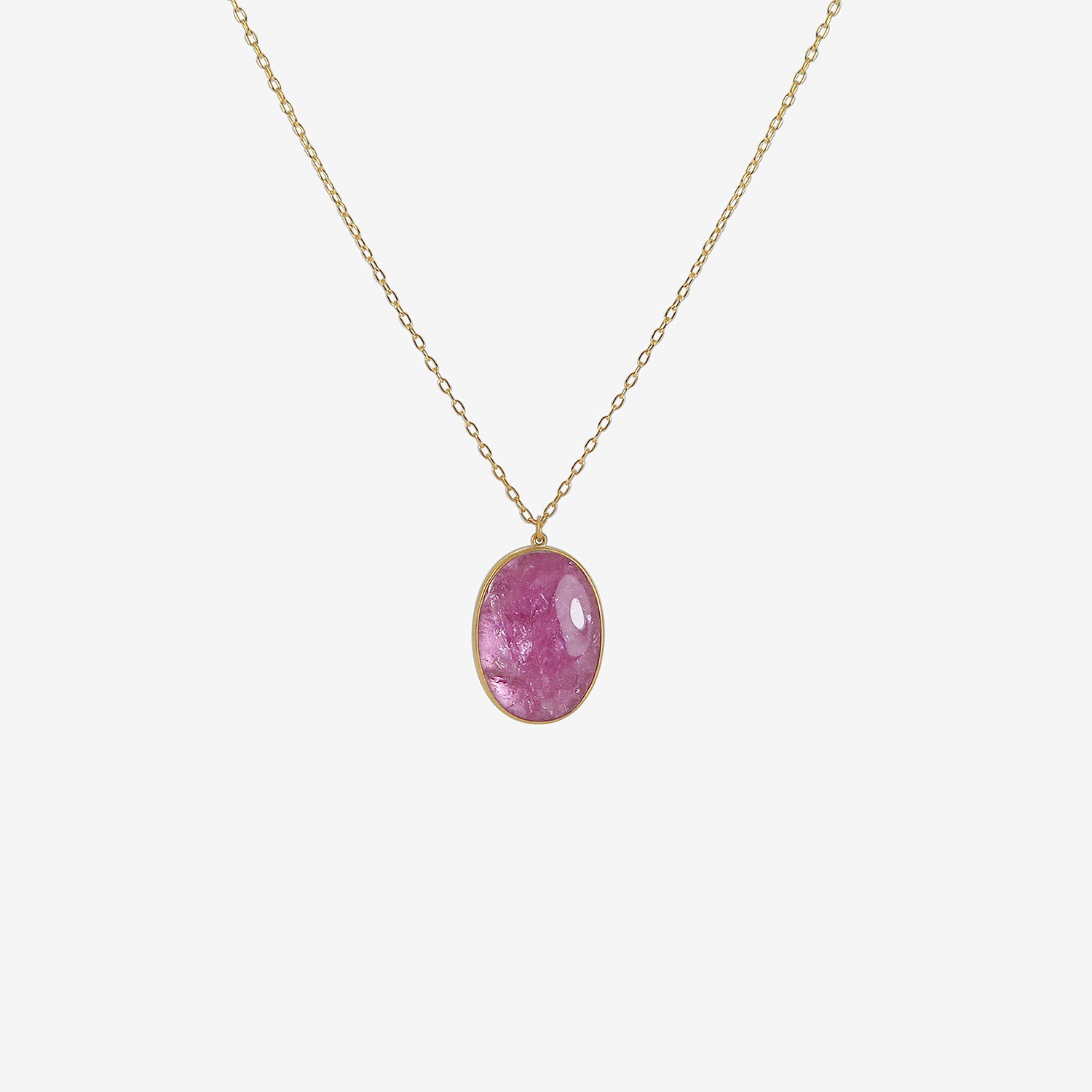 LOLA BROOKS 18K & OVAL PINK TOURMALINE PENDANT, 16.51CT