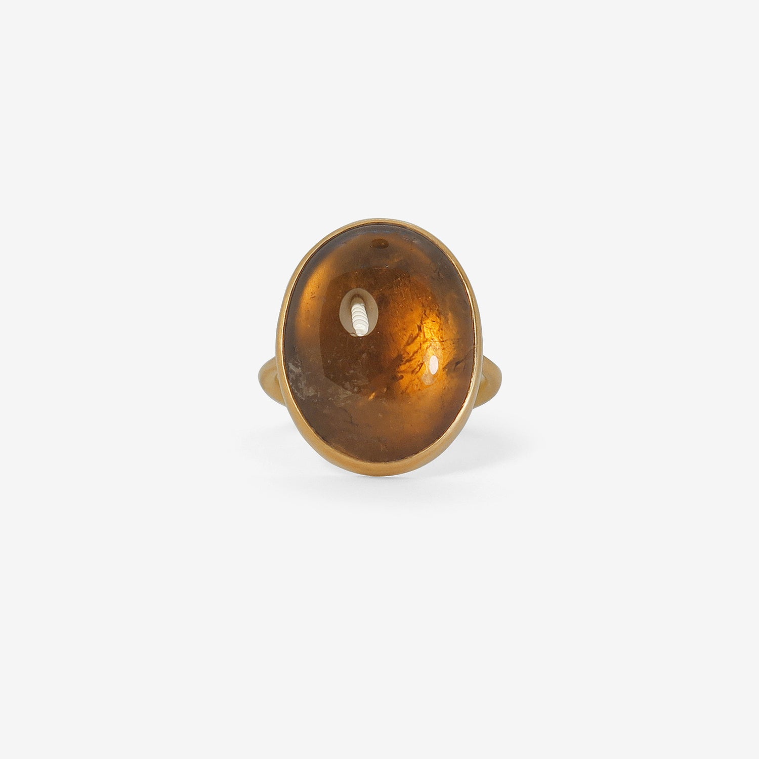 LOLA BROOKS 18K & OVAL HONEY TOURMALINE RING, 14.89CT