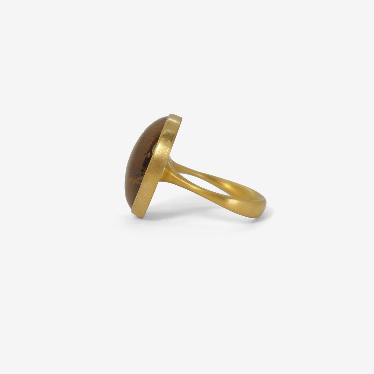 LOLA BROOKS 18K & OVAL HONEY TOURMALINE RING, 14.89CT