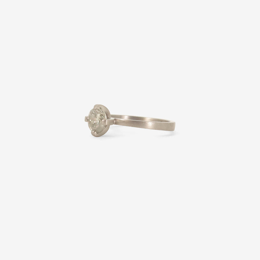 LOLA BROOKS 18K PALLADIUM & CLEAR SOFT GREY DIAMOND RING, 1.01CT