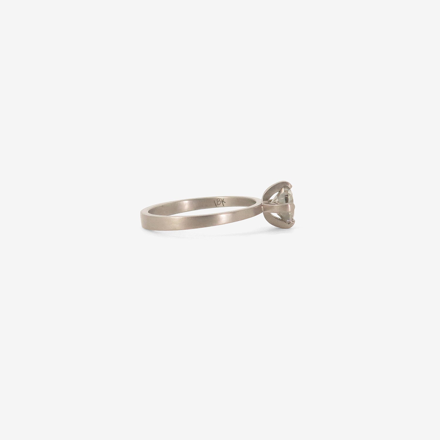 LOLA BROOKS 18K PALLADIUM & CLEAR SOFT GREY DIAMOND RING, 1.01CT