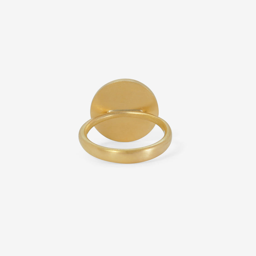 LOLA BROOKS 18K & ROUND DEEP MAUVE TOURMALINE RING, 14.84CT