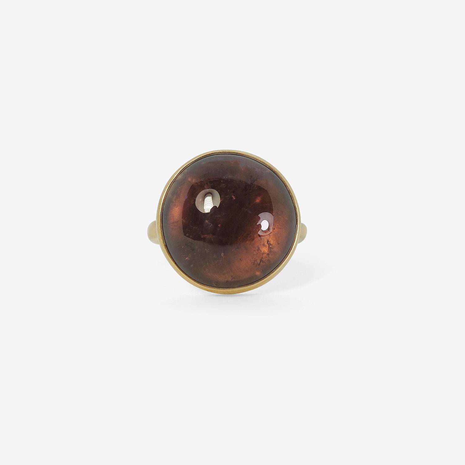 LOLA BROOKS 18K & ROUND DEEP MAUVE TOURMALINE RING, 14.84CT