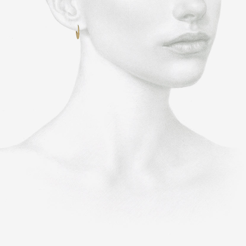 NICOLE LANDAW 14K SMALL CRESCENT EARRINGS ON POSTS