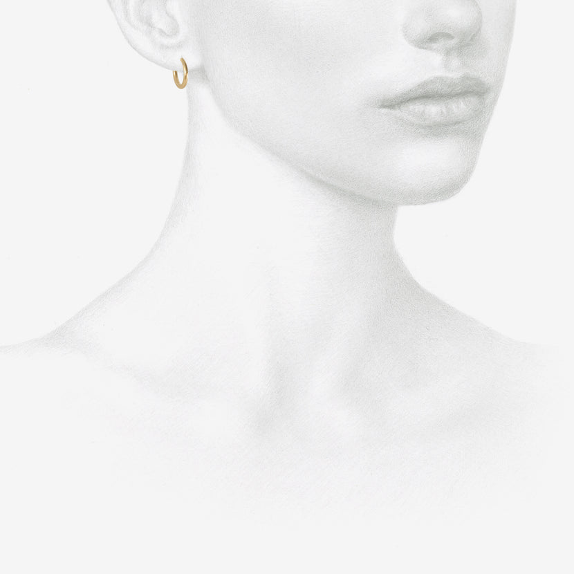 NICOLE LANDAW 14K THIN SMALL HOOPS ON POSTS