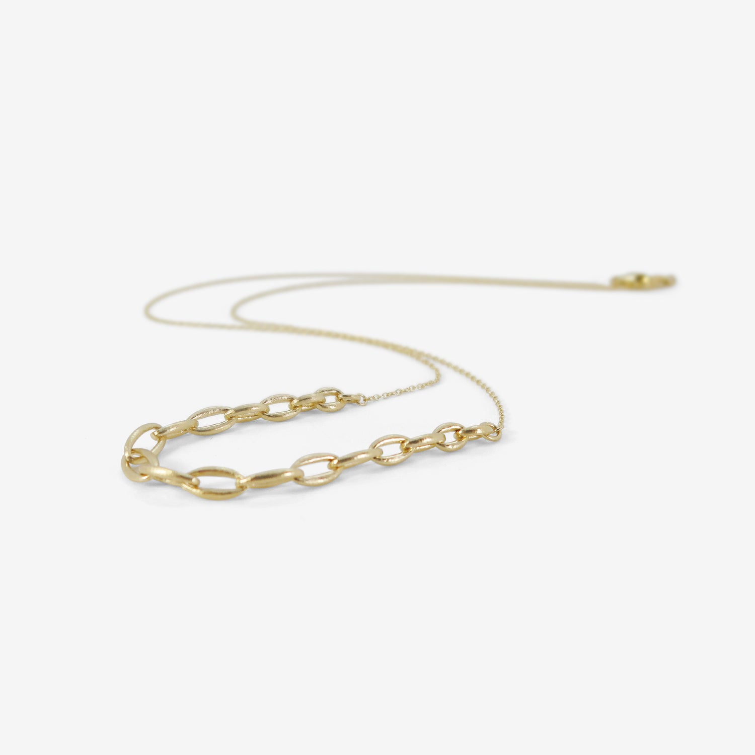 NICOLE LANDAW 14K GRADUATING CHAIN LINK NECKLACE
