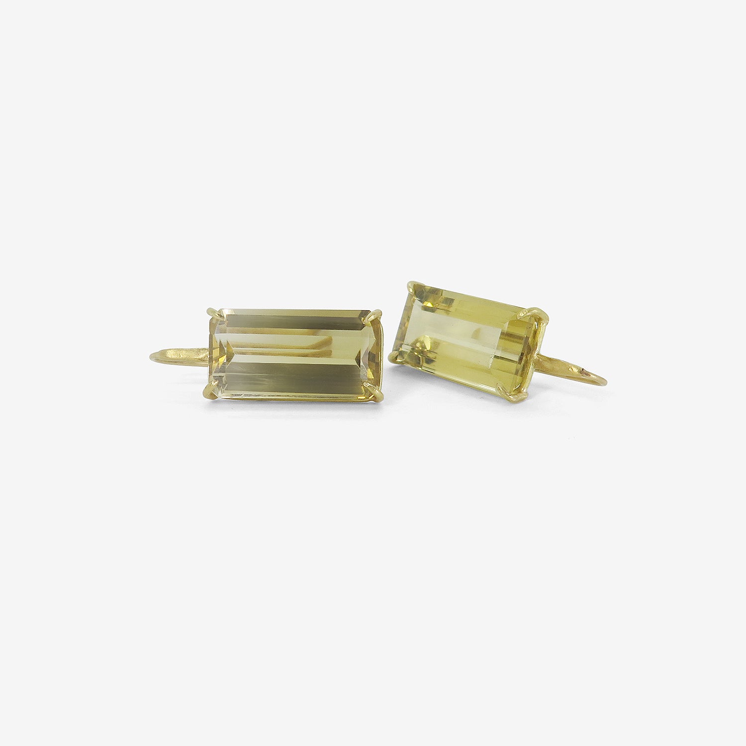 ROSANNE PUGLIESE 18K & EMERALD-CUT OMBRÉ CITRINE BAR EARRINGS