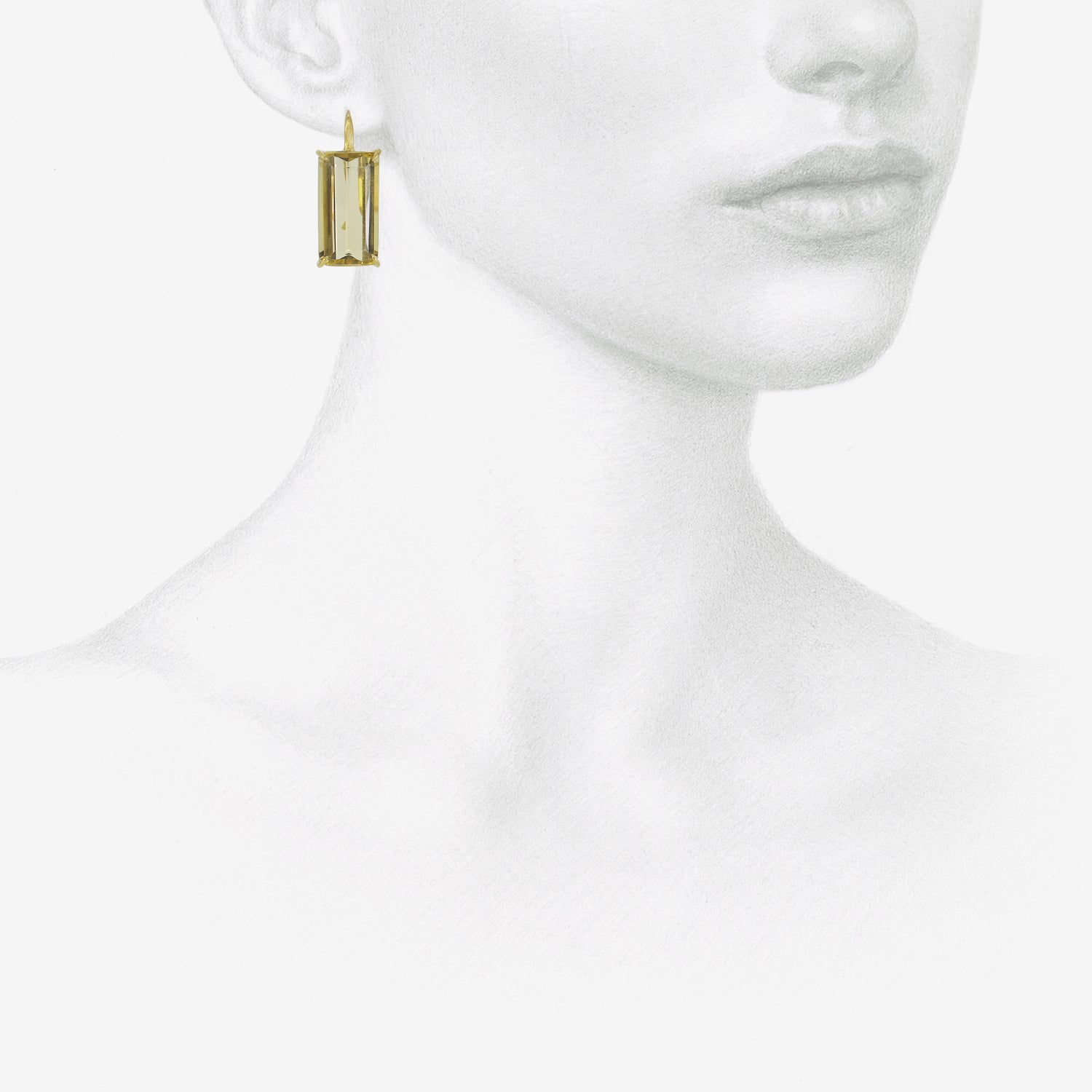 ROSANNE PUGLIESE 18K & EMERALD-CUT OMBRÉ CITRINE BAR EARRINGS