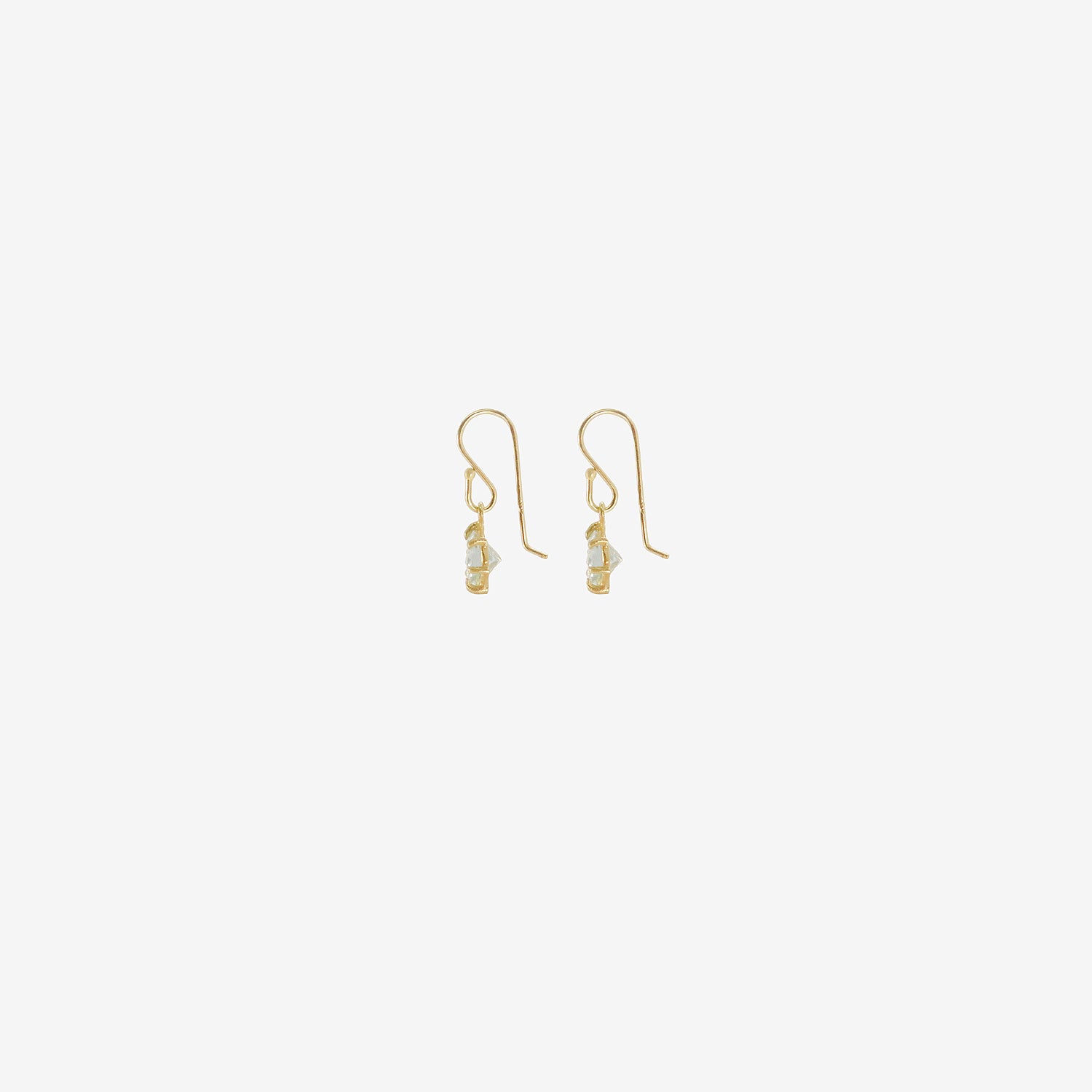 ROSANNE PUGLIESE 18K & FACETED OVAL AQUAMARINE MINI GEM EARRINGS