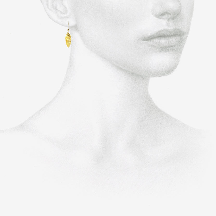 TED MUEHLING 24K YELLOW GOLD PLATED PINECONES