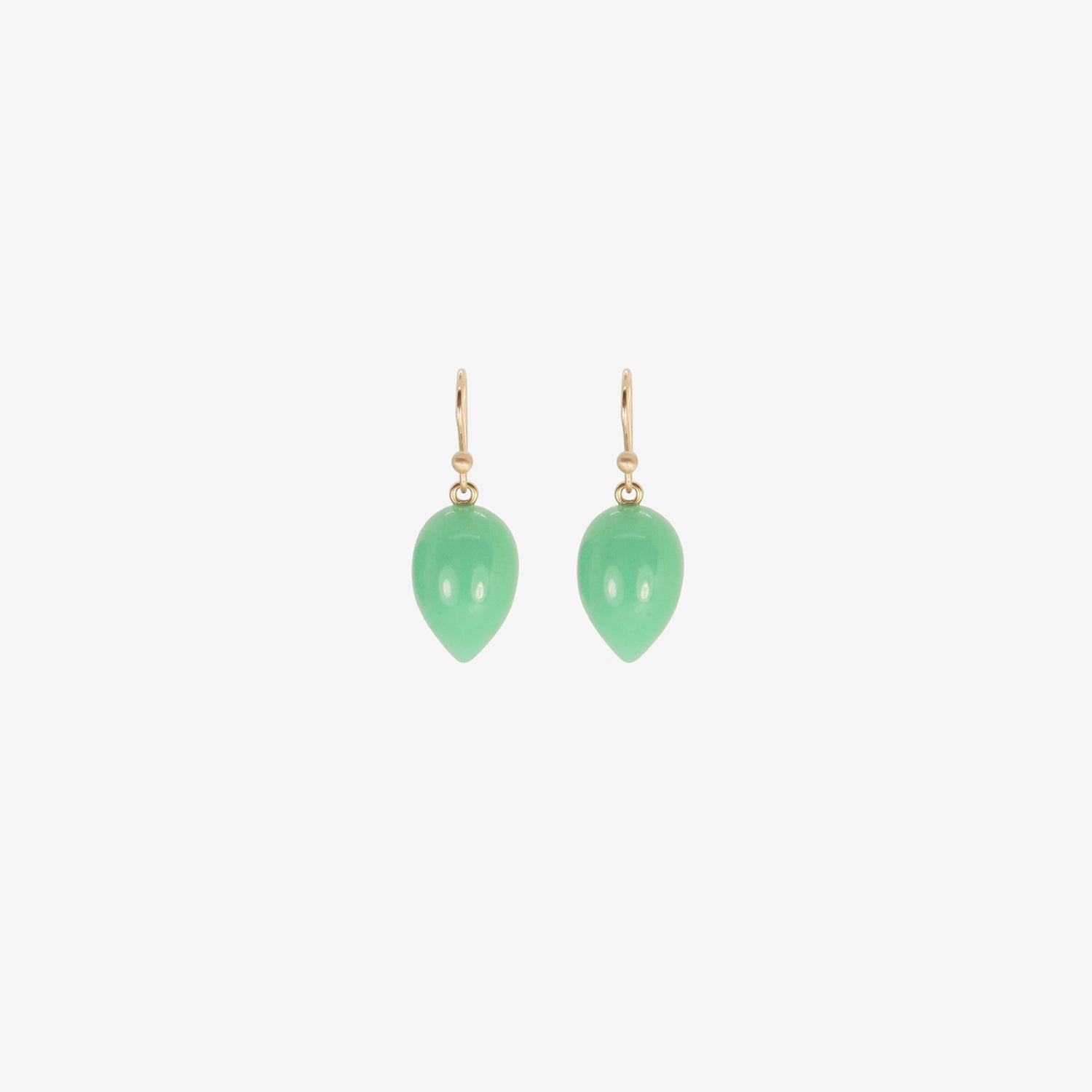 TED MUEHLING 14K & CHRYSOPRASE ACORNS