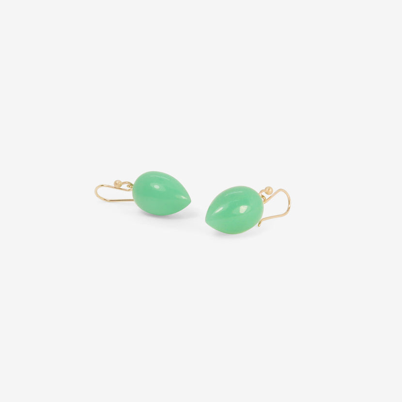 TED MUEHLING 14K & CHRYSOPRASE ACORNS