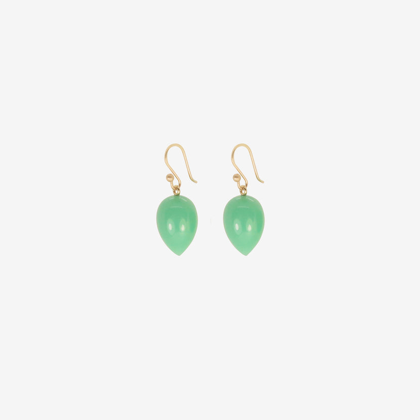 TED MUEHLING 14K & CHRYSOPRASE ACORNS